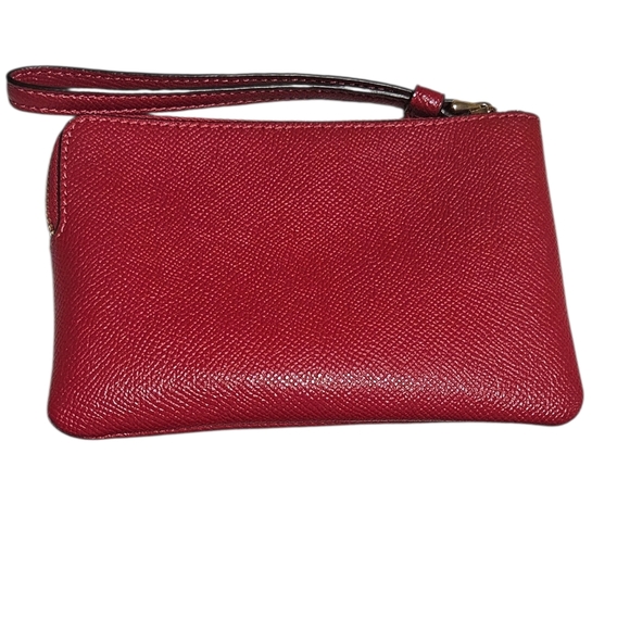 Coach Corner Zip Wristlet Red EUC Style #58032 - Picture 2 of 5